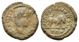 Caracalla (198-217). Moesia Inferior, Marcianopolis. Æ (16,3mm, 3.6g). Laureate bust of Caracalla right. R/ MAΡKIANOΠOΛI//TΩN, lion pacing right. Mous...