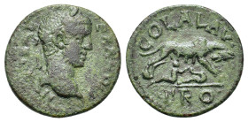 Severus Alexander (222-235). Troas, Alexandria. Æ (20,4mm, 4.3g). Laureate, draped and cuirassed bust r. R/ She-wolf r., looking back and feeding twin...