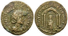 Otacilia Severa (244-249). Mesopotamia. Nisibis. Æ (25mm, 9.8g). Draped bust right, wearing stephane, set on crescent. R/ Statue of Tyche seated facin...