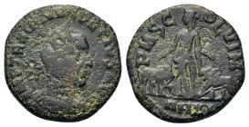 Trajan Decius (249-251). Moesia Superior, Viminacium. Æ (34,6mm, 20g). Laureate, draped and cuirassed bust r. R/ Moesia standing between bull and lion...