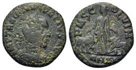 Trajan Decius (249-251). Moesia Superior, Viminacium. Æ (34,6mm, 20g). Laureate, draped and cuirassed bust r. R/ Moesia standing between bull and lion...