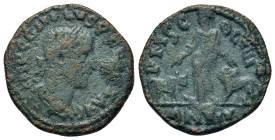 Trebonianus Gallus (251-253). Moesia, Superior, Viminacium. Æ (28,3mm, 15.3g). Laureate, draped and cuirassed bust r. R/ Moesia standing between bull ...