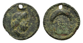 Moesia Inferior, Nicopolis ad Istrum (2nd-3rd centuries AD). Æ 1/4 assarion (12,5mm, 0,62g). Draped bust of Serapis right, wearing kalathos. R/ Cresce...