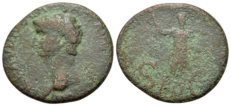 Claudius (41-54). Æ As (27,7mm, 9.8g). Rome, AD 41-42. Bare head l. R/ Minerva a...