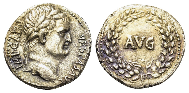 Vespasian (69-79). AR Denarius (18,5mm, 3g). Ephesus, AD 69-70. Laureate head r....