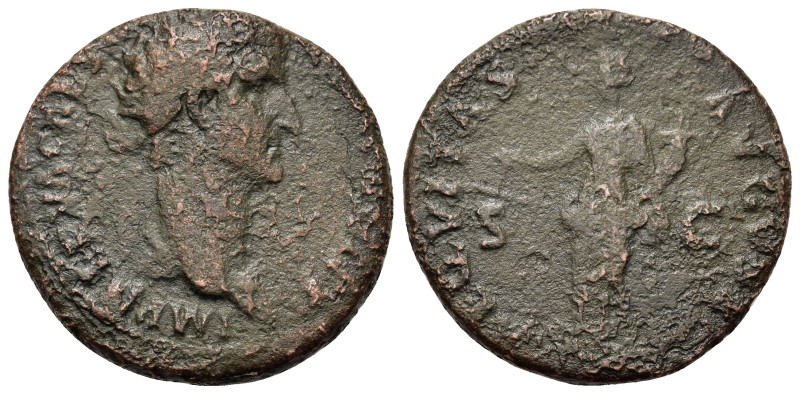 Nerva (96-98). Æ As (26,3mm, 10.6g). Rome, AD 97. Laureate head r. R/ Aequitas s...