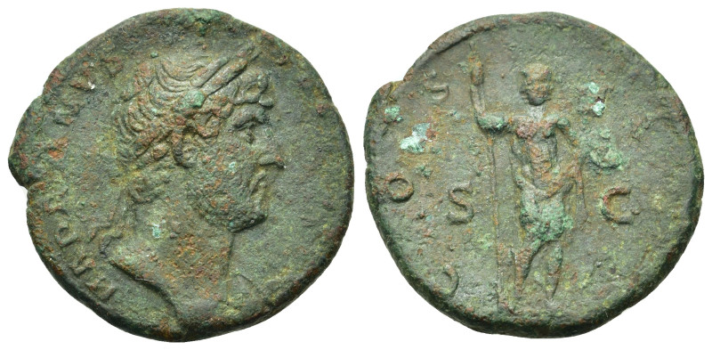 Hadrian (117-138). Æ As (27mm, 10.8g). Rome. HADRIANVS AVGVSTVS. Laureate bust r...