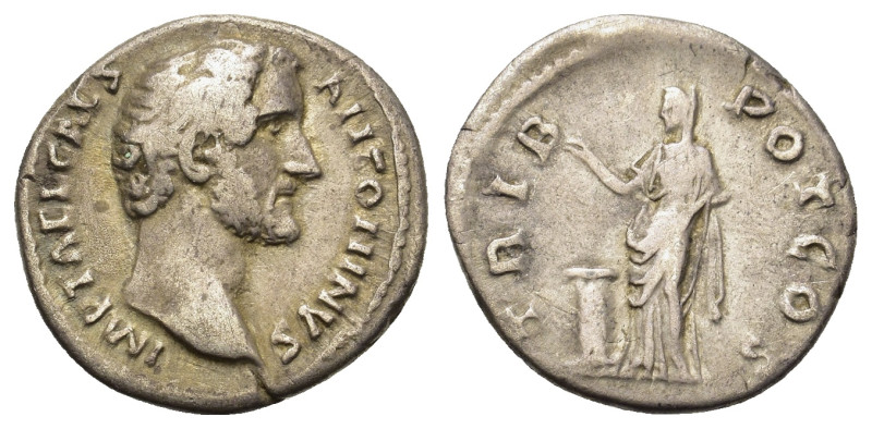 Antoninus Pius (Caesar, 138). AR Denarius (17,8mm, 3g). Rome. Head of Antoninus ...