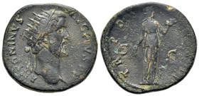 Antoninus Pius (138-161). Æ Dupondius (27mm, 9.85g, 6h), Rome, AD 139. ANTONINVS AVG PIVS P P, Radiate head r.; R/ TR POT COS II, Fides standing r., h...