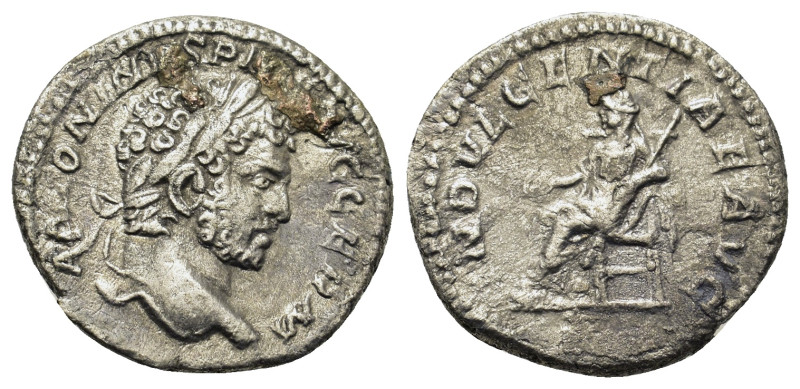 Caracalla (198-217). AR Denarius (18.5mm, 1,95 g,). Rome mint. Struck AD 213-217...