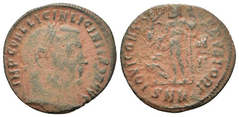 Licinius I (308-324). Æ Follis (21,6mm, 2.5g). Nicomedia. Laureate bust r. R/ Ju...