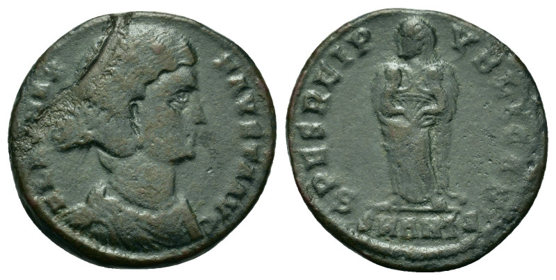 Fausta (324-326). Æ Follis (18,7mm, 3g). Antioch. Draped bust r. with pearl neck...