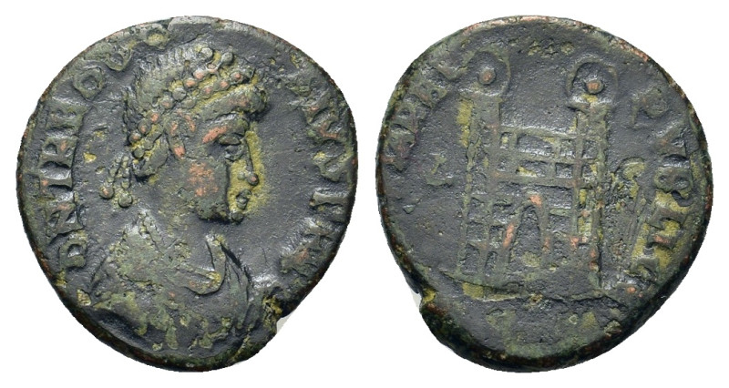 Theodosius I (379-395). Æ (12,5mm, 1g). Thessalonica, AD 383-388. Pearl-diademed...