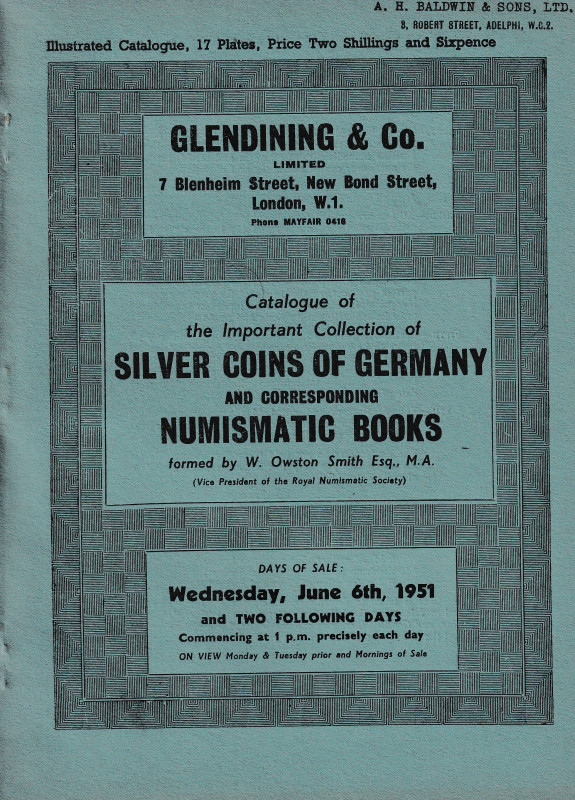 Catalogue of the Important Collection of Silver coins of Germany and correspondi...