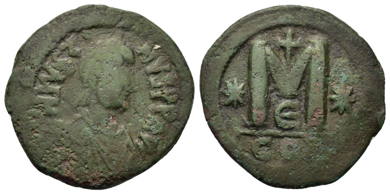 Justinian I (527-565). Æ Follis (32,4mm, 16.16g). Constantinople. Diademed bust ...