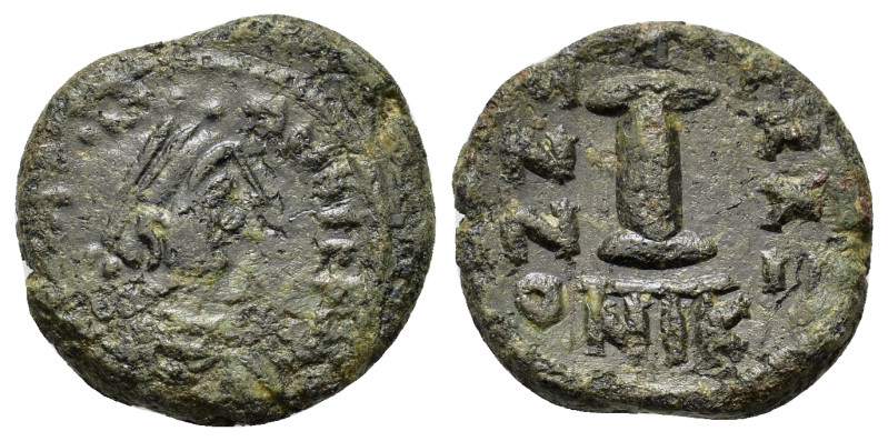 Justinian I (527-565). Æ Decanummium (). Nicomedia. Dated RY 32 (AD 558/9). Diad...