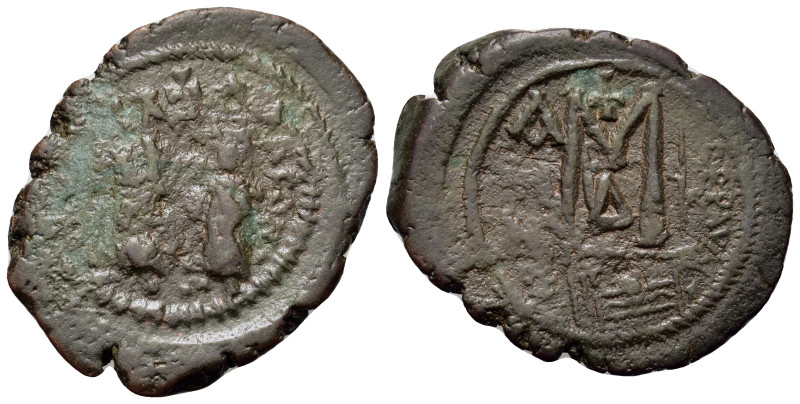 Heraclius with Heraclius Constantine (610-641). Æ 40 Nummi (33mm, 10.8g). Uncert...