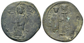 Constantine X and Eudocia (1059-1067). Æ 40 Nummi (27,2mm, 7.5g). Constantinople. Christ standing facing on footstool. R/ Constantine and Eudocia stan...