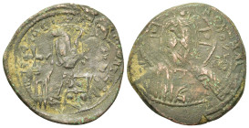 Constantine X (1059-1067). Æ Follis (29,2mm, 8.55g). Constantinople. Facing bust of Christ Pantokrator. R/ Crowned facing bust of Constantine, wearing...