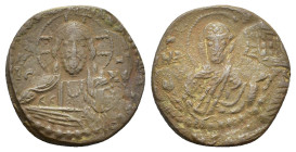 Romanus IV, Diogenes (1068-1071). Æ Follis (7g). IC-XC to left and right of bust of Christ, nimbate, facing, right hand raised, scroll in left, all wi...