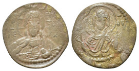 Romanus IV, Diogenes (1068-1071). Æ Follis (4g). IC-XC to left and right of bust of Christ, nimbate, facing, right hand raised, scroll in left, all wi...