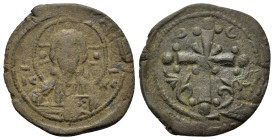 Anonymous, time of Nicephorus III (1078-1081). Æ 40 Nummi (24,5mm, 4.44g). Constantinople. Bust of Christ Pantokrator facing, raising hand in benedict...