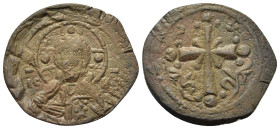 Anonymous, time of Nicephorus III Botaniates (1078-1081). Æ Follis Constantinople Follis (25mm, 4,63g.) IC XC, facing bust of Christ Pantokrator R/ La...