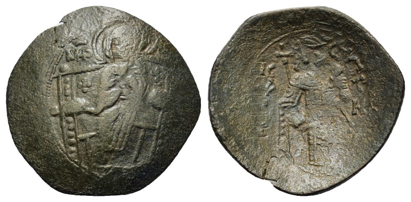 Isaac II Angelus (1185-1195). BI Aspron Trachy (23mm, 2.60g). Constantinople. Th...