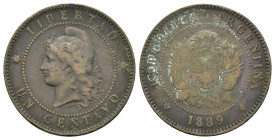 Argentina. Federal Republic. Æ 1 Centavo 1889. (25mm, 4,9g).