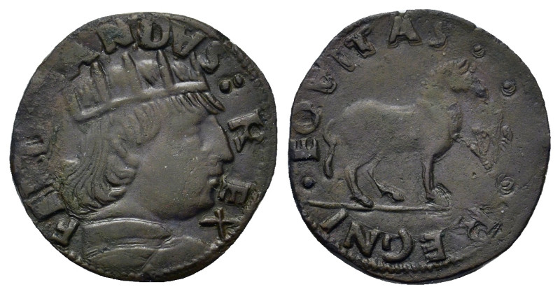 L'Aquila. Ferdinando I d'Aragona (Ferrante). (1458-1494). Æ (17,9mm, 1.6g). FERR...