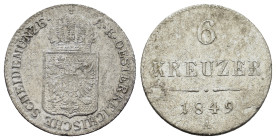 Austria. 6 Kreuzer 1849 A AR (19,3mm, 1.6g). KM 2200.