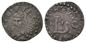 Italy, Lucca (Republic) BI Quattrino 1561 (15mm, 0,5g). OTTO • IMPERATOR, large L; last two digits of mint year across fields / • VVLTVS • SANCTVS, cr...