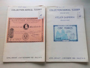 Weil A. Collection Marcel Tessier et a divers Amateurs. 2 Cat. 1) Paris 04-05 November 1982. Brossura ed. lotti 859, tavv. In b/n 2) Paris 04 Decembre...