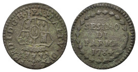 Italy, Duchy of Parma. Standard circulation coin (1783-1798). AE 1 Sesino 1784.