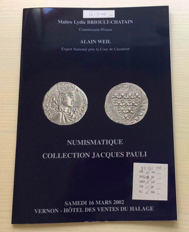 Weil A. Collection Jacques Pauli Monnaies Antiques Grecques et Romaines... Paris...