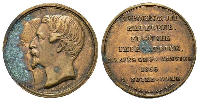 France. Napoleon III (1852-1870). AE medal 1853. (23,3mm, 3,8g).