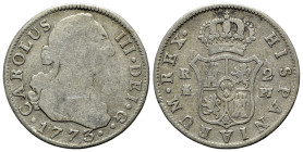 Spain. Carlos III (1759-1788). AR 2 Reales 1773 (25mm, 5.65g, 12h), Madrid mint.