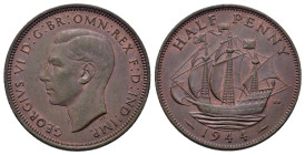 United Kingdom. George VI (1936-1952). AE ½ Penny 1944. (25,4mm, 5,6g).