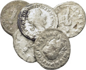 Lot of 5 Roman Imperial AR coins, to be catalog. Lot sold as is, no return.
