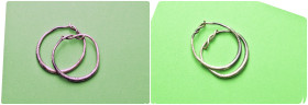 Lot of Roman silver earrings (26mm, 3,6g). Lot sold as is, no return.