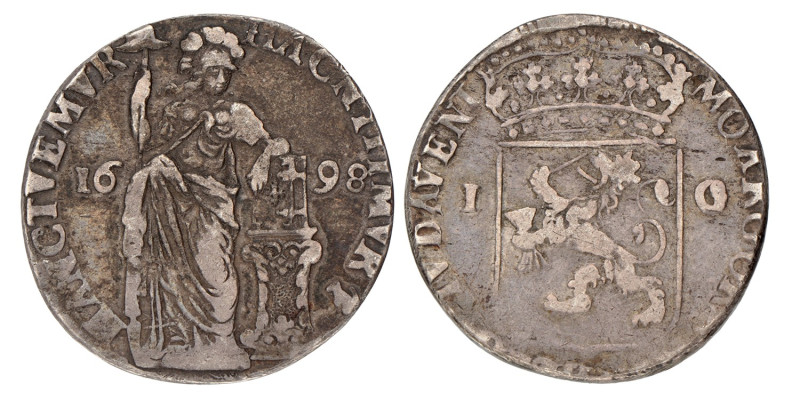 No reserve - Generaliteits Gulden. Deventer. 1698. Fraai.
Verkade 152.4. 8,5 g....