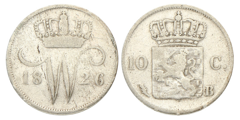 No reserve - 10 Cent. Willem I. 1826 B. Fraai +.
Sch. 306. 1,6 g. Dit kavel wor...