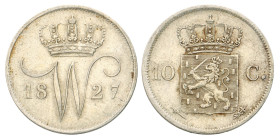 No reserve - 10 Cent. Willem I. 1827 U. Prachtig -.
Sch. 307. 1,7 g. Dit kavel wordt geveild zonder minimumprijs.