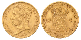 No reserve - 10 gulden. Willem I. 1825 B. Zeer Fraai +.
Opgewreven. Sch. 191. 6,74 g. Dit kavel wordt geveild zonder minimumprijs.