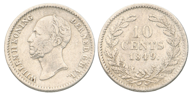 No reserve - 10 Cent. Willem II. 1849. Zeer Fraai.
Sch. 535. 1,4 g. Dit kavel w...