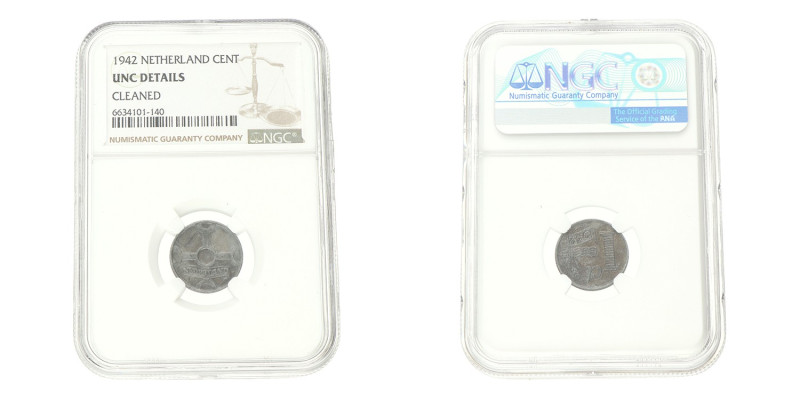 No reserve - 1 Cent. Wilhelmina. 1942. UNC details.
NGC Graded: 6634101-140 Gep...