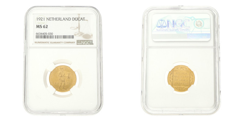 No reserve - Gouden dukaat. Wilhelmina. 1921. MS 62.
NGC Graded: 6634405-030. S...