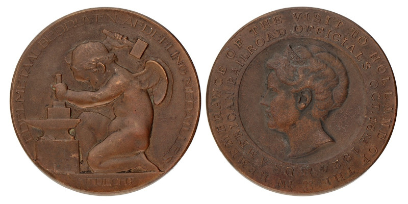 No reserve - Nederland. 1924. Bezoek van Amerikaanse Spoorweg functionarissen aa...