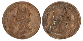 No reserve - Belgium. Austrian Netherlands. N.D. (ca 1630). Philip IV and Elizabeth de Bourbon.
Probably Restrike. AE. 38,73 mm. 14,91 g. VF +. Dit k...