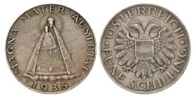 No reserve - Austria. Federal State. 5 Schilling. 1935.
15 g. XF. Dit kavel wordt geveild zonder minimumprijs.